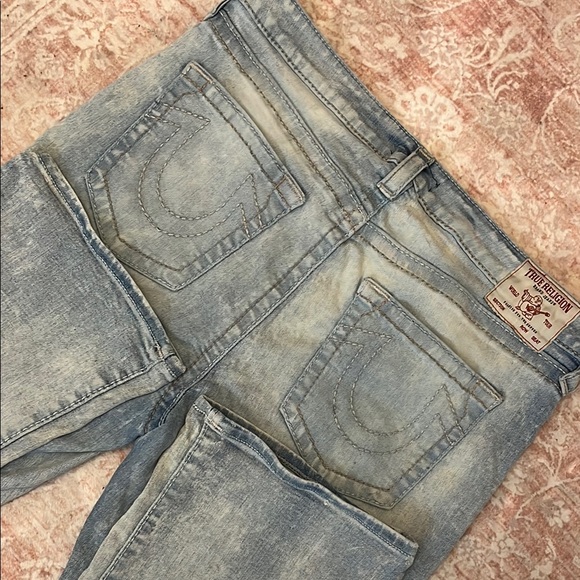 True Religion Light Blue Straight Leg Jeans - Picture 4 of 5